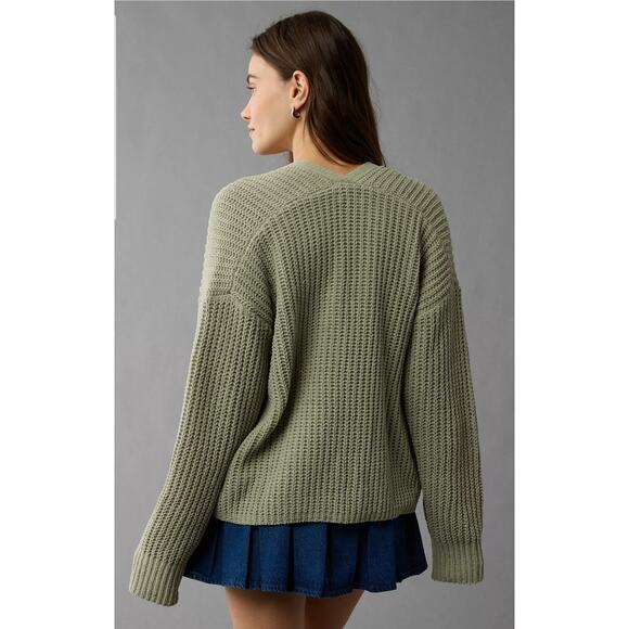 AE Open Front Cardigan Size M NWT Faded Olive - Picture 2 of 6